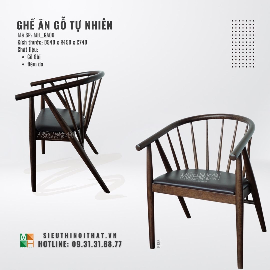  Ghế ăn gỗ tự nhiên MH - GA06